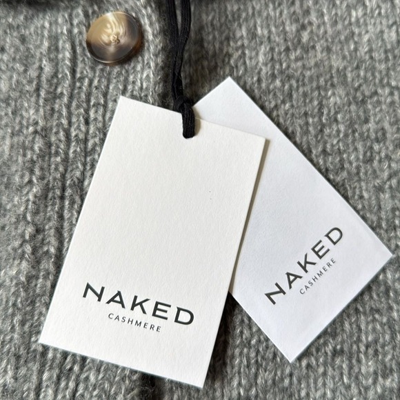 Naked Cashmere Brinkley‎ Button-Up Silk Cardigan Cloudy Grey Small New With Tags - Picture 8 of 8